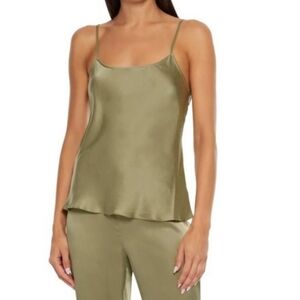 Ginia | Washable Silk Cami | Color: Burnt Olive - Size: M / US 8 / AU 12